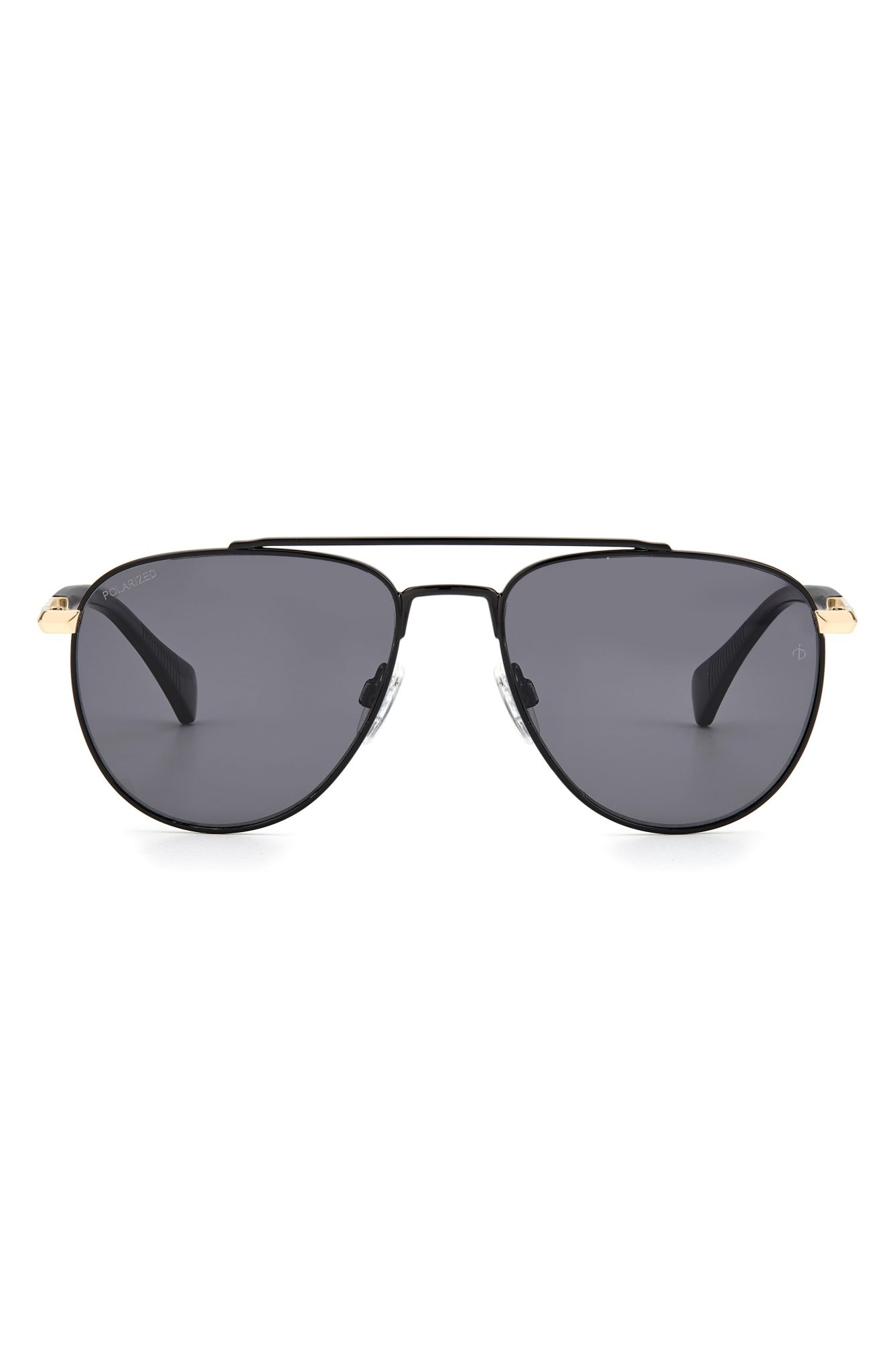 Rag & Bone 55mm Polarized Gradient Aviator Sunglasses - Black/ Grey ...