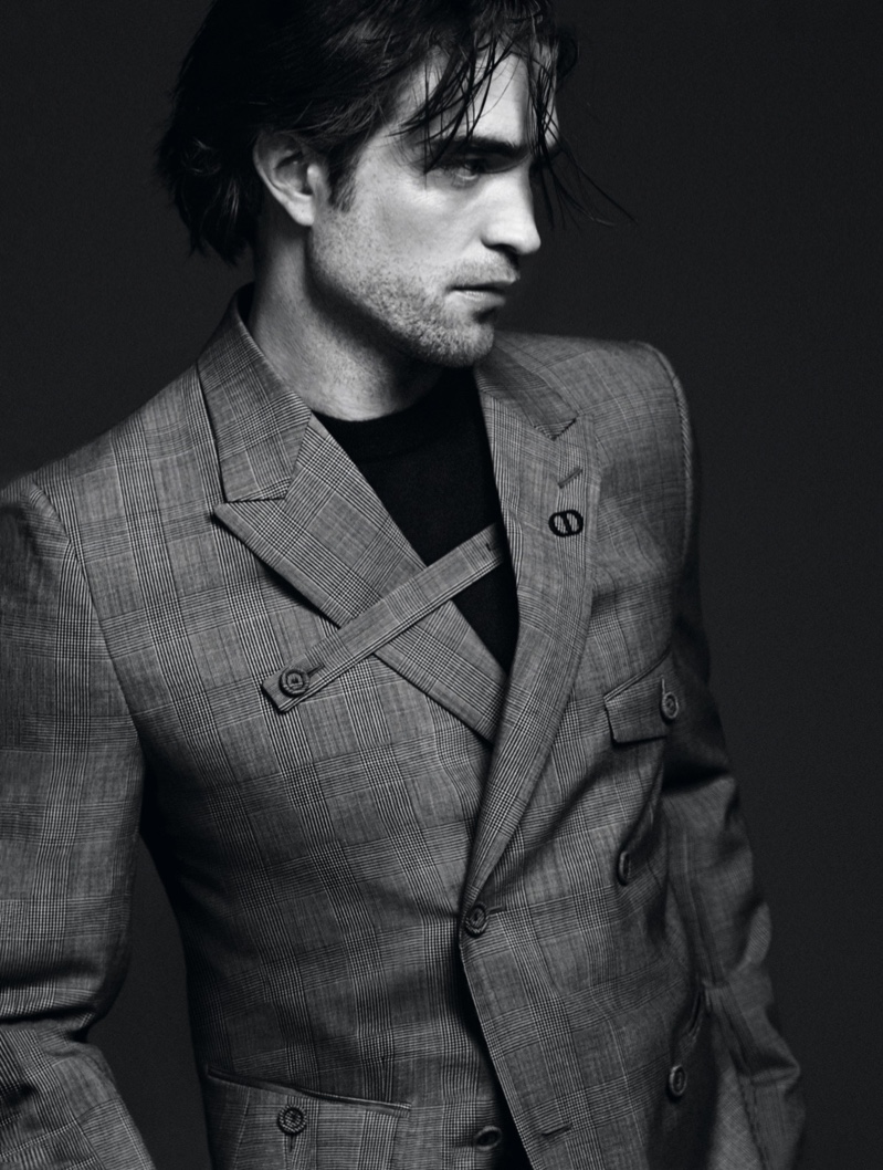 Actor Robert Pattinson sports a suit jacket from Kim Jones' Modern Tailoring collection for Dior Men.