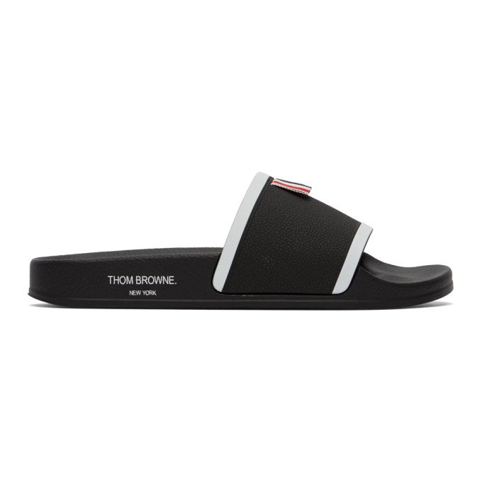 thom browne black flag pool slides