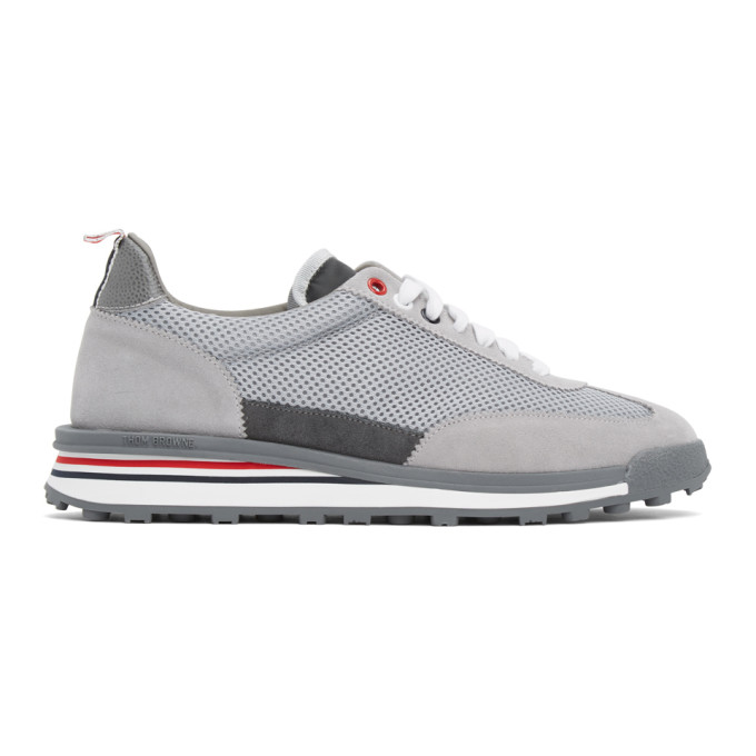 Thom Browne Grey Tech Runner Sneakers | The Fashionisto