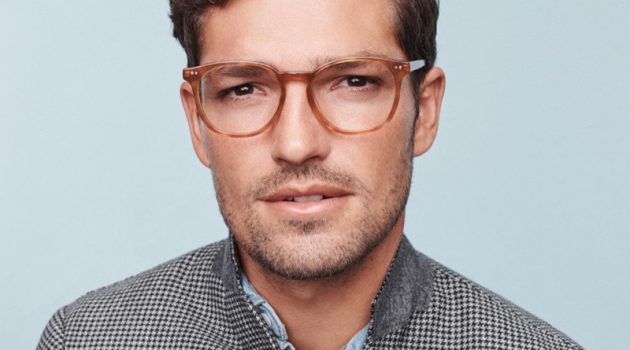 Warby Parker Revisits Its Favorite Eyewear Styles for Winter Benj Lee dons Warby Parker's Carlton eyeglasses in sequoia tortoise.
