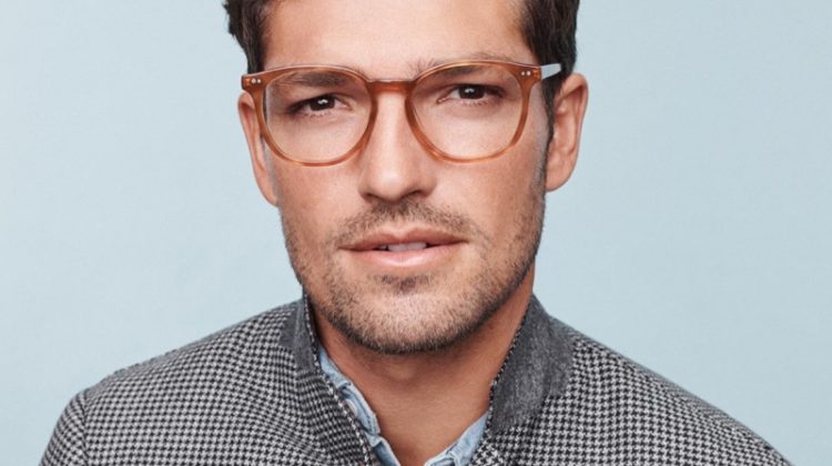 Benj Lee dons Warby Parker's Carlton eyeglasses in sequoia tortoise.