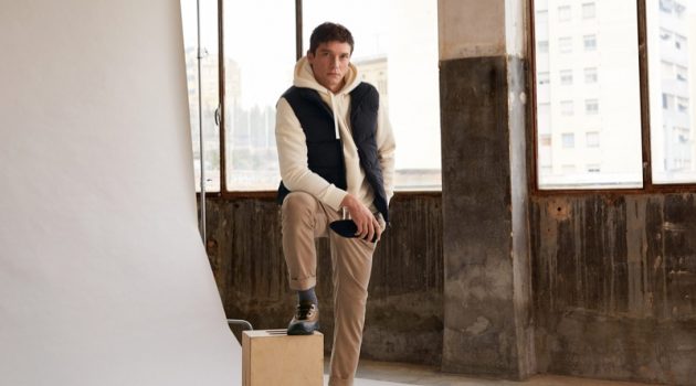 Alexis Models 'Around-the-Clock' Style from Mango French model Alexis Petit reunites with Mango Man to showcase its latest offering.