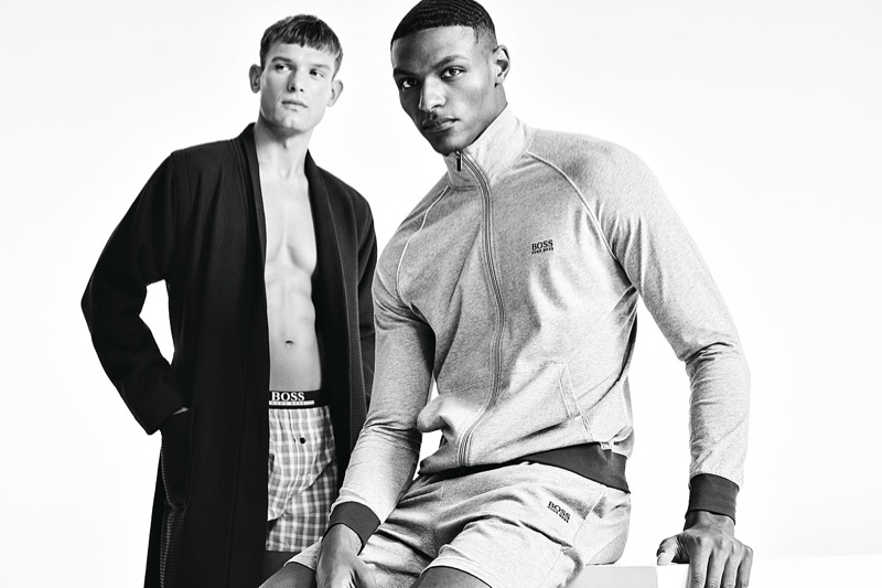 BOSS enlists models Elliott Reeder and Shawn Golomingi as the stars of its spring-summer 2021 men's Bodywear campaign.  