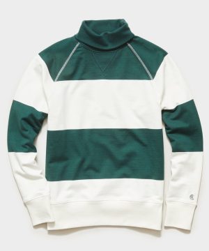 Bold Stripe Turtleneck in White Bold Stripe Turtleneck in White