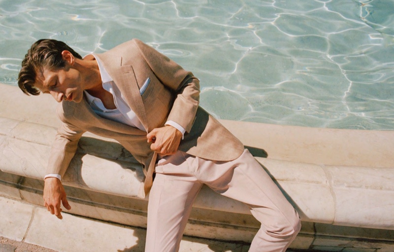 Brioni enlists Jonas Mason as the face of its spring-summer 2021 men's collection.