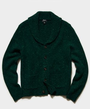 Cashmere Donegal Cardigan in Green Cashmere Donegal Cardigan in Green