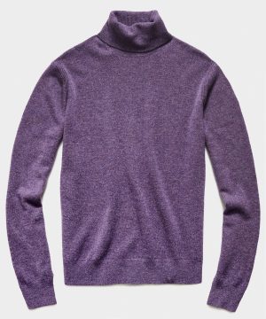 Cashmere Turtleneck in Heather Purple Cashmere Turtleneck in Heather Purple
