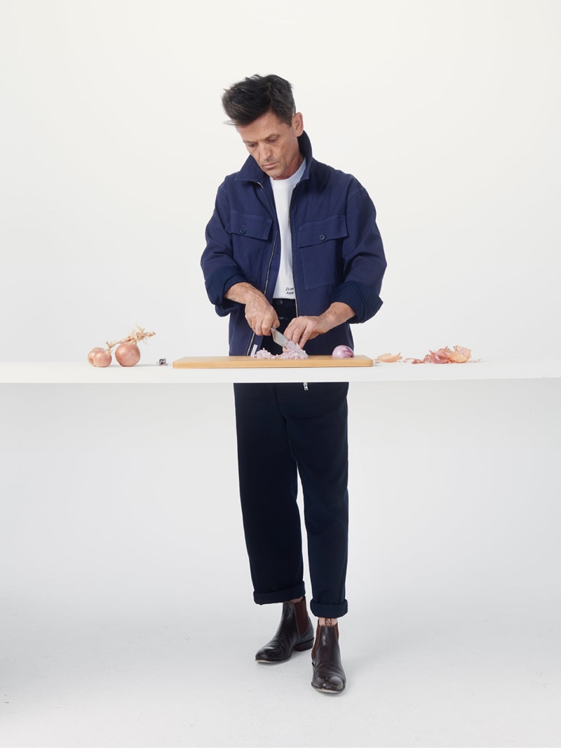 Chef Daniel de La Falaise gets cooking for Closed's spring 2021 men's campaign.