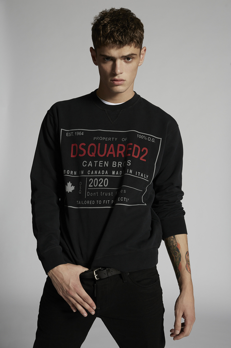 DSQUARED2 Men Sweatshirt Black Size L 100% Cotton | The Fashionisto