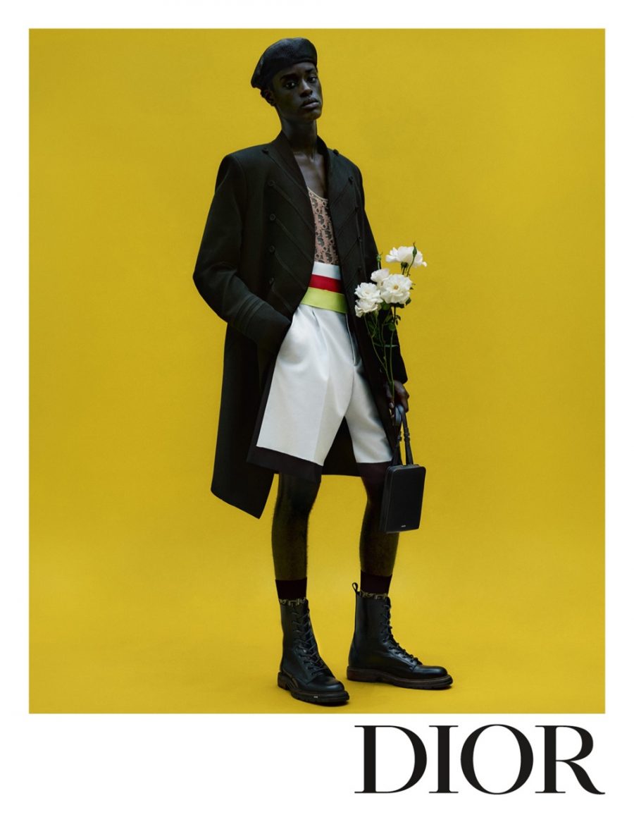 Posing for a stunning photo, Babacar N’doye appears in Dior Men's spring-summer 2021 campaign.