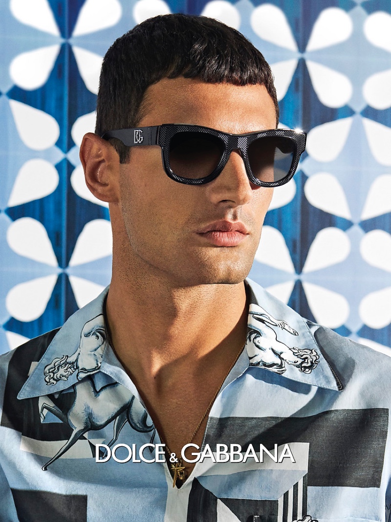 Ljubisa Grujic appears in Dolce & Gabbana's spring-summer 2021 men's eyewear campaign.