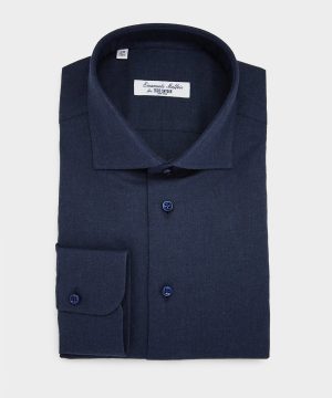 Emanuele Maffeis + Todd Snyder Solid Cotton Shirt In Navy Emanuele Maffeis + Todd Snyder Solid Cotton Shirt In Navy