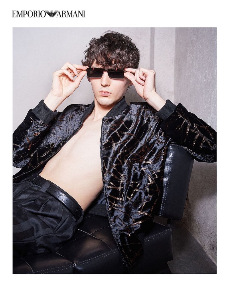 Eli Epperson channels a rock 'n' roll energy for Emporio Armani's spring-summer 2021 men's campaign.