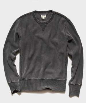 Garment Dyed Crew Sweatshirt in Black Sand Garment Dyed Crew Sweatshirt in Black Sand