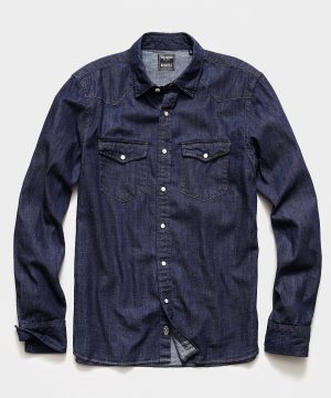Italian Indigo Western Shirt Italian Indigo Western Shirt