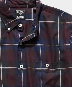 Italian Navy Burgundy Plaid Flannel Shirt Italian Navy Burgundy Plaid Flannel Shirt