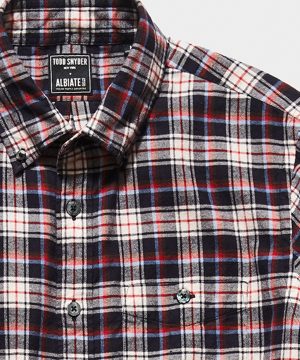 Italian Red Tartan Flannel Button Down Shirt Italian Red Tartan Flannel Button Down Shirt