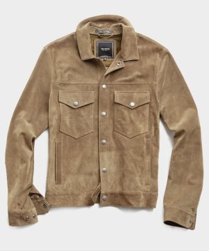 Italian Suede Snap Dylan Jacket in Cappuccino Italian Suede Snap Dylan Jacket in Cappuccino