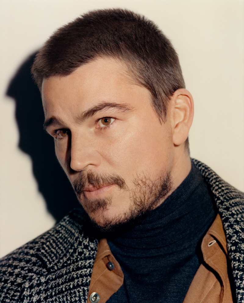 Ben Weller photographs Josh Hartnett for Mr Porter. The actor wears a Mr P. overcoat and turtleneck sweater with a L.E.J shirt and Auralee trousers.