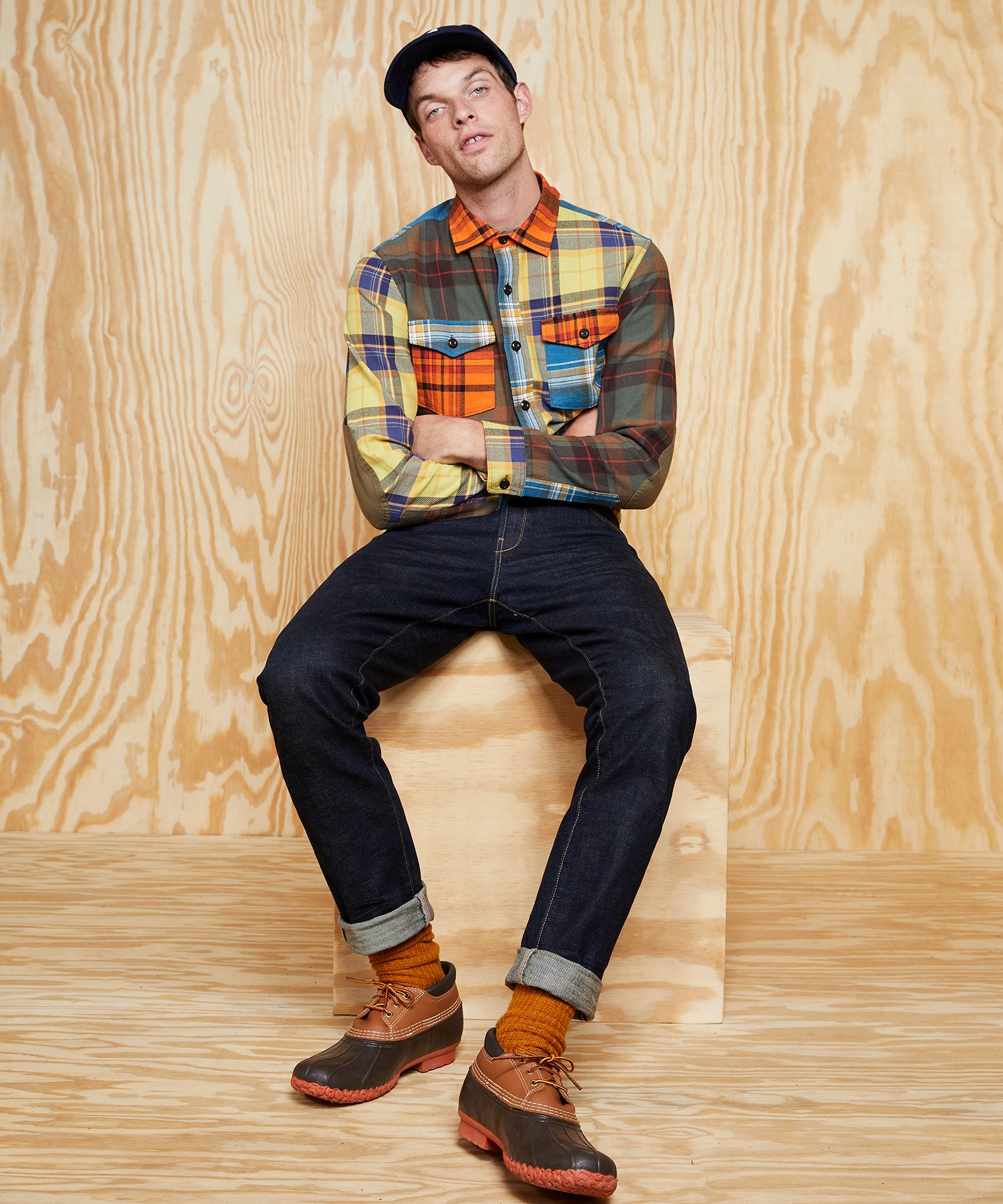 L.L.Bean x Todd Snyder Heavyweight Plaid Shirt in Colorblock Multi ...