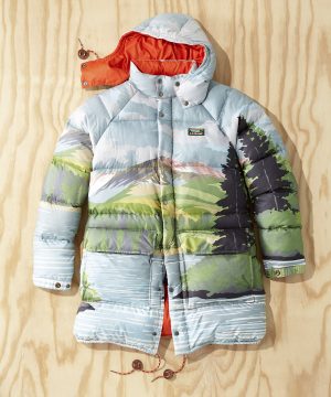 L.L.Bean x Todd Snyder Scenic Print Long Puffer Jacket in Multi L.L.Bean x Todd Snyder Scenic Print Long Puffer Jacket in Multi