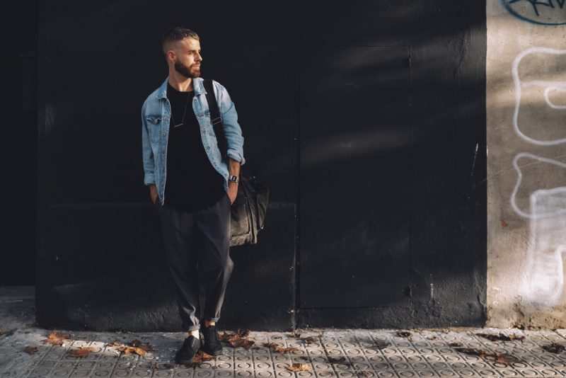 Male Model Outside Modern Style Male Model Outside Modern Style