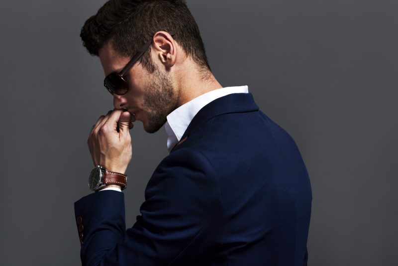 Man Wearing Suit and Watch