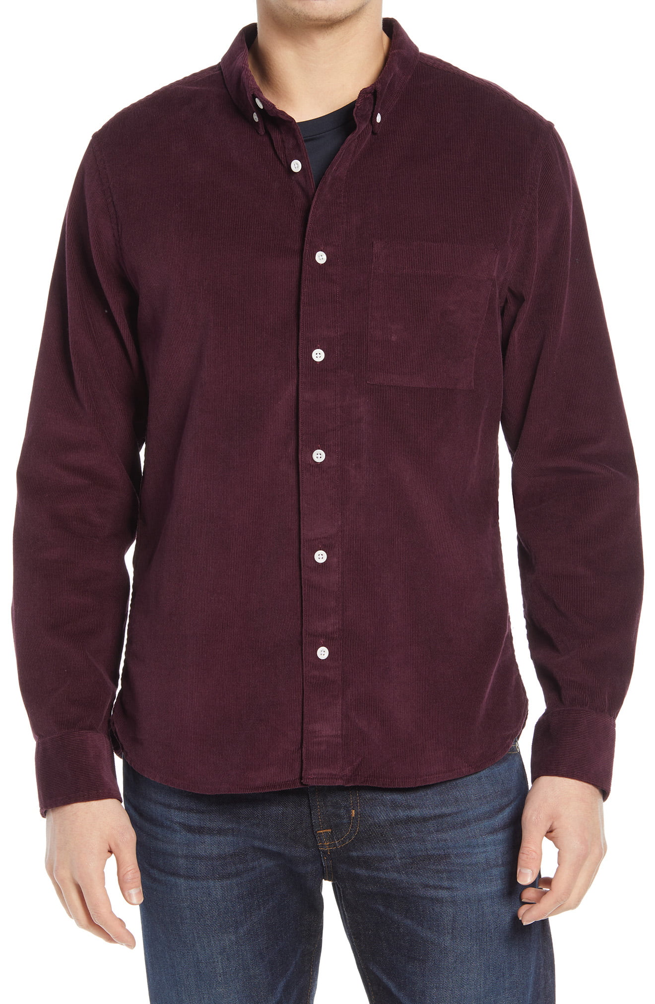 loose corduroy button down