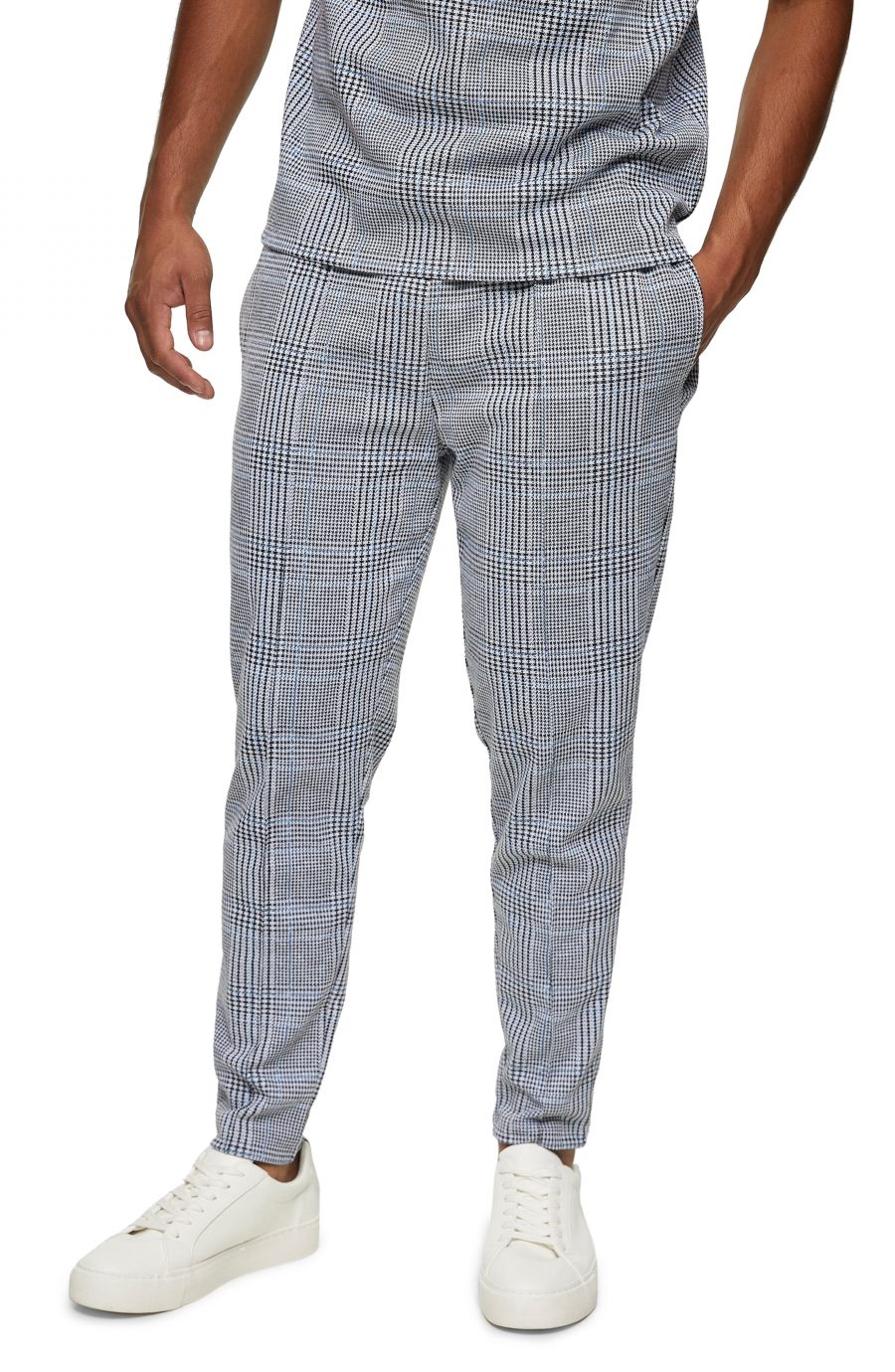 skinny check joggers