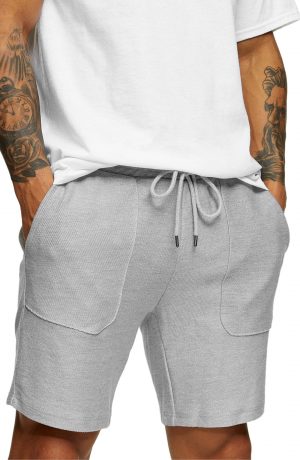 Men's Topman Classic Fit Cotton Twill Shorts, Size X-Large - Grey Men's Topman Classic Fit Cotton Twill Shorts, Size X-Large - Grey