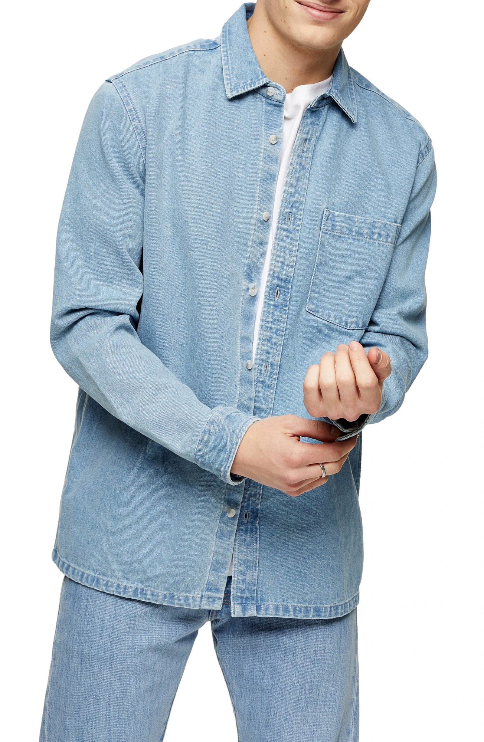 mens denim slim fit shirt