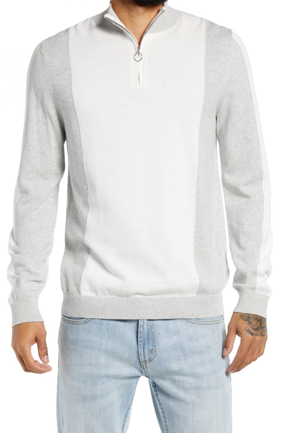 100 cotton quarter zip sweatshirt