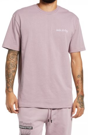 Men's Topman Smile Graphic Tee, Size Large - Purple Men's Topman Smile Graphic Tee, Size Large - Purple