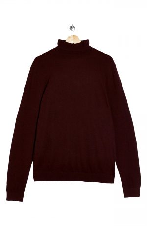 Men's Topman Solid Cotton Turtleneck Sweater, Size Large - Burgundy Men's Topman Solid Cotton Turtleneck Sweater, Size Large - Burgundy