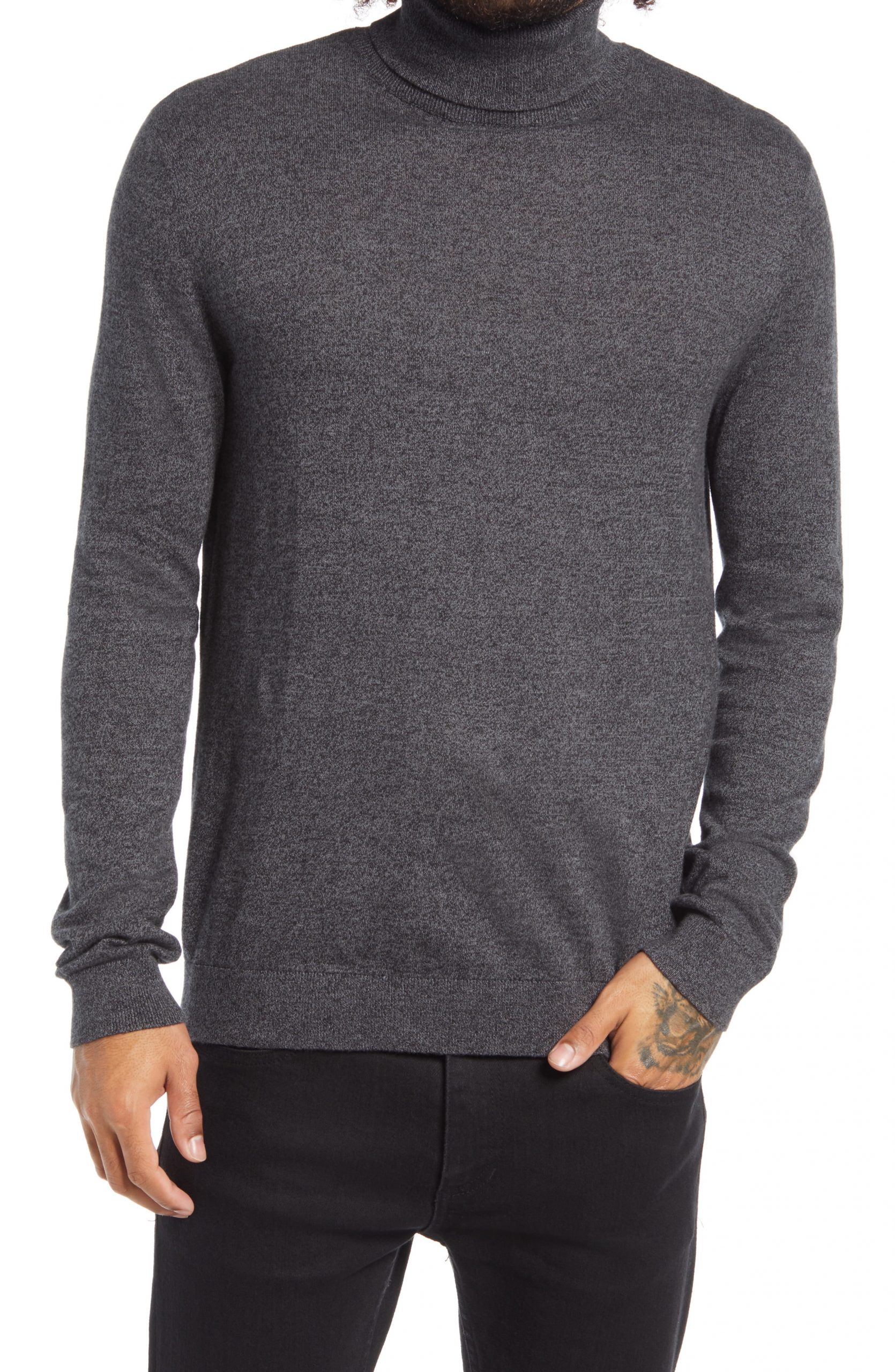 grey turtleneck sweater mens