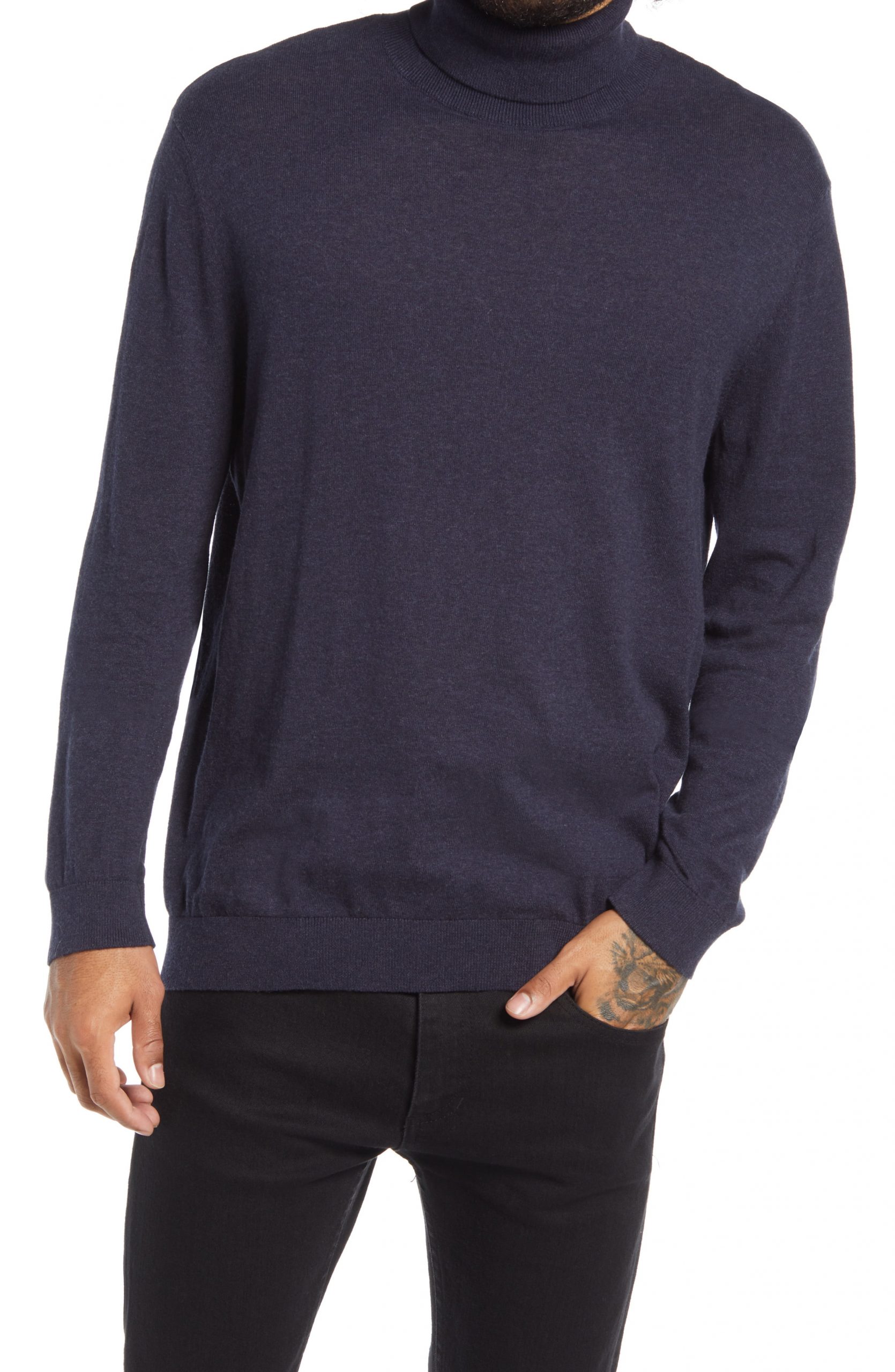 mens cotton turtleneck sweater