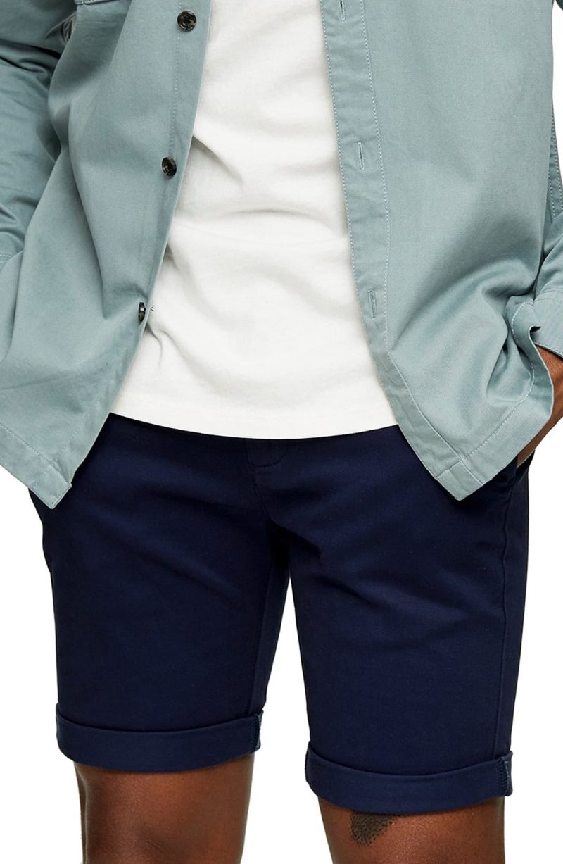 skinny chino shorts mens
