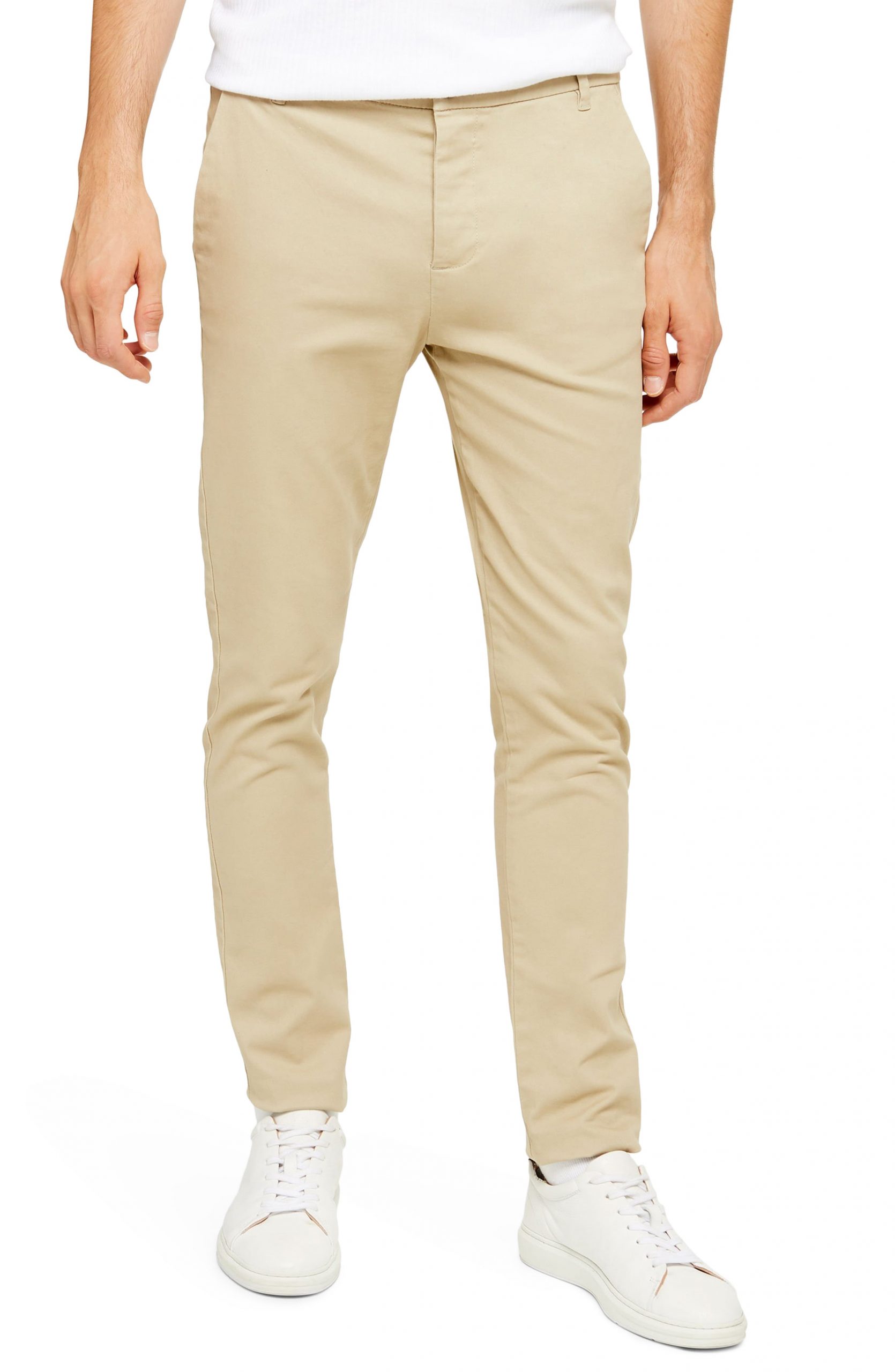 Men’s Topman Stretch Skinny Fit Chinos, Size 34 x 34 - Beige | The ...