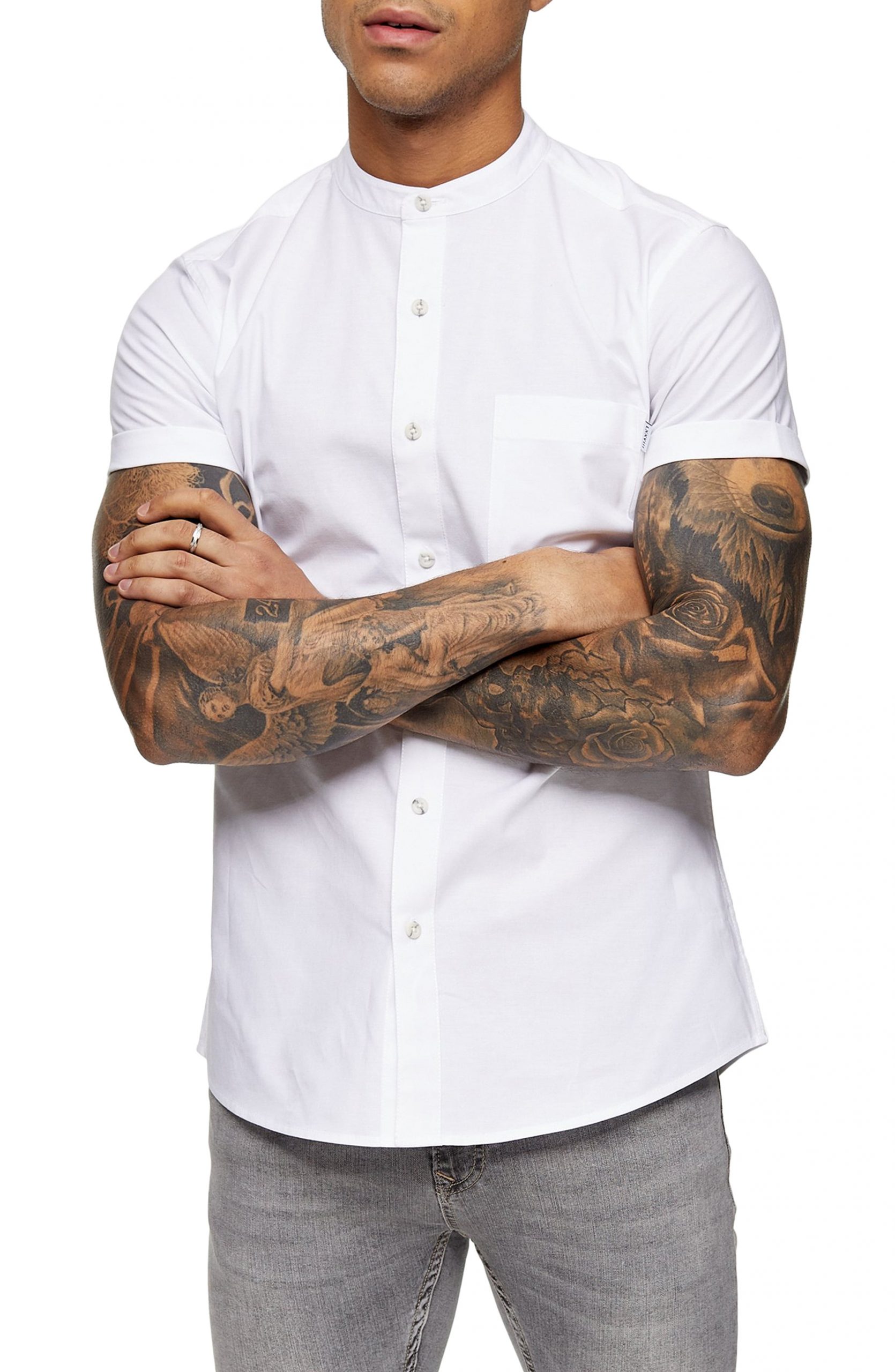 topman stretch skinny shirt