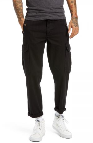 Men's Topman Wide Leg Cargo Pants, Size 28 x 32 - Black Men's Topman Wide Leg Cargo Pants, Size 28 x 32 - Black