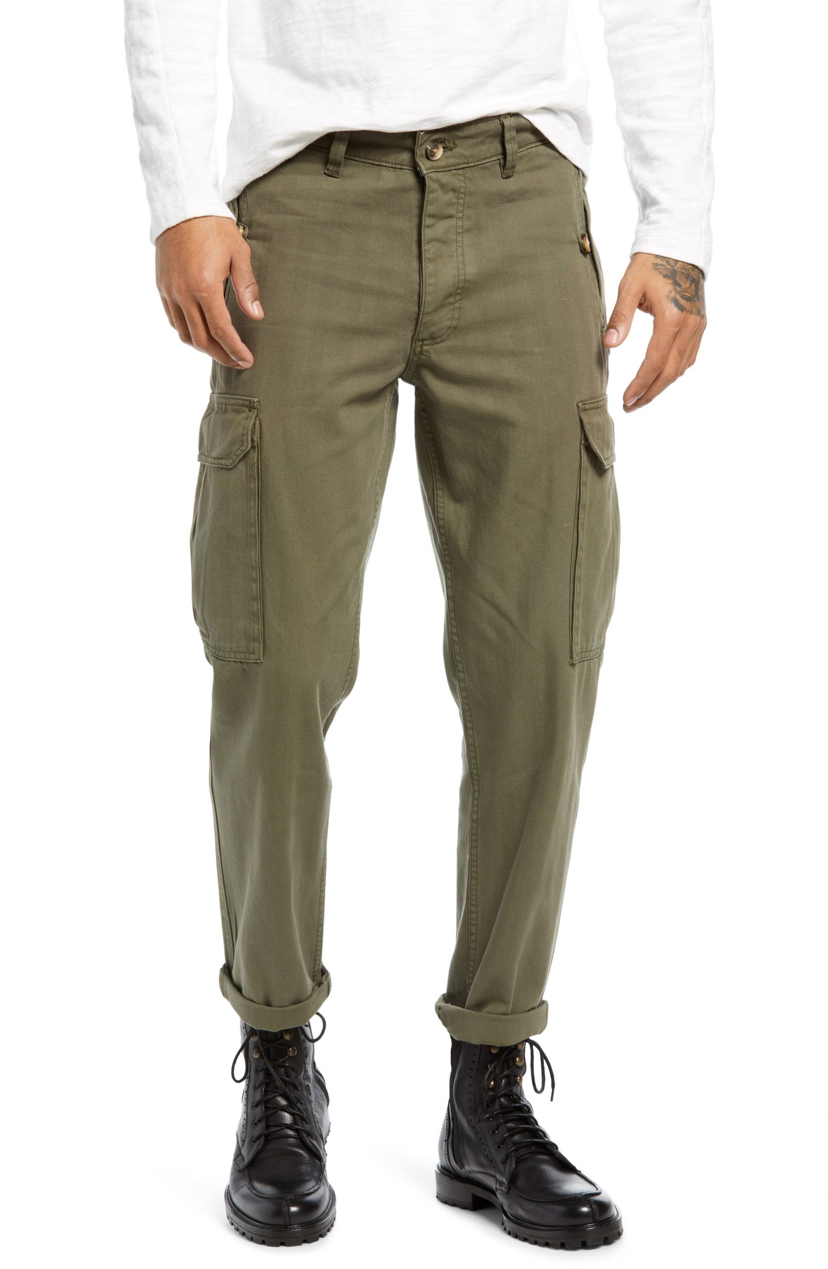 mens wide leg cargo pants