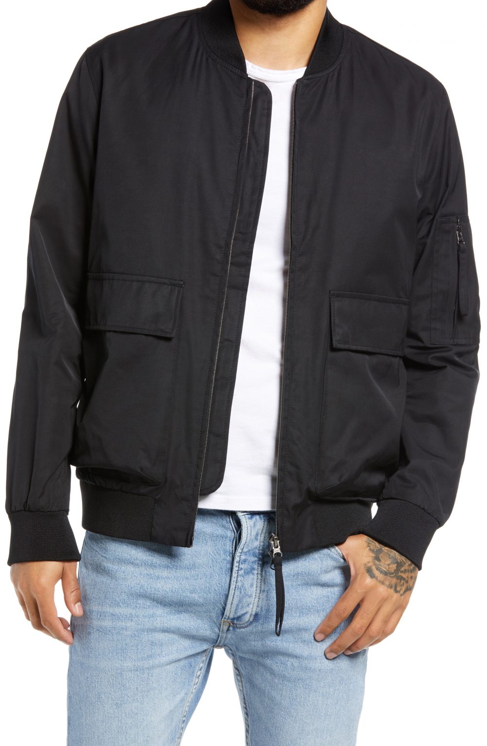 Men’s Topman Wilt Bomber Jacket, Size Large - Black | The Fashionisto