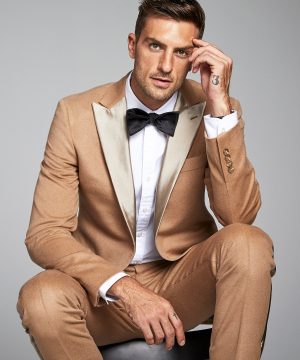 Peak Lapel Tuxedo Jacket in Camelhair Peak Lapel Tuxedo Jacket in Camelhair