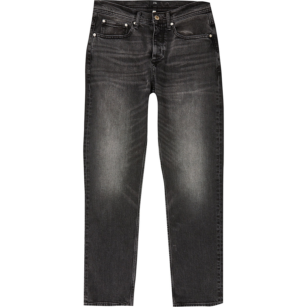 mens black straight fit jeans