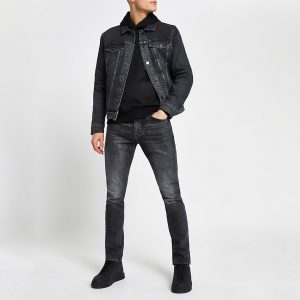 River Island Mens Black Grant premium slimmy fit jeans River Island Mens Black Grant premium slimmy fit jeans