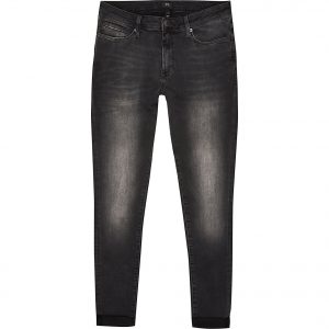 River Island Mens Black Ollie super skinny spray on jeans River Island Mens Black Ollie super skinny spray on jeans