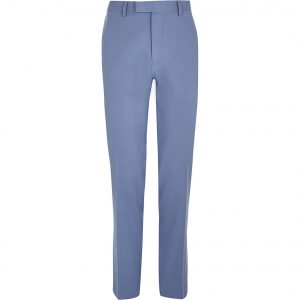 River Island Mens Blue slim fit suit trousers River Island Mens Blue slim fit suit trousers