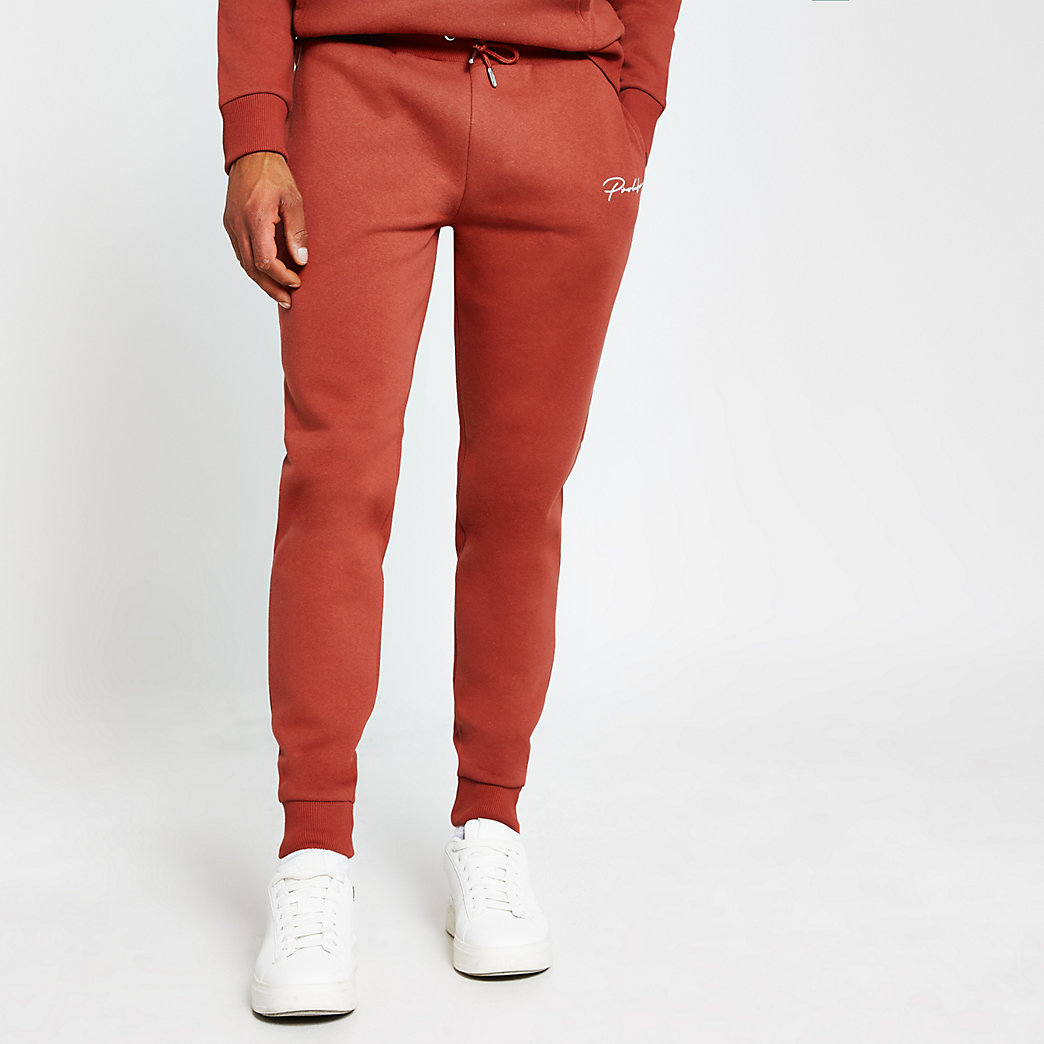 river island leather joggers