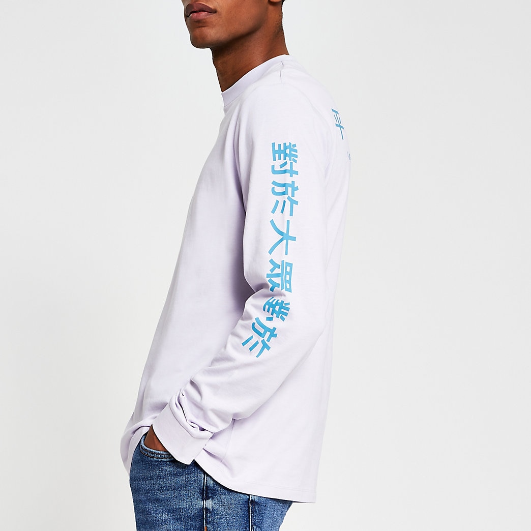 purple long sleeve t shirt mens